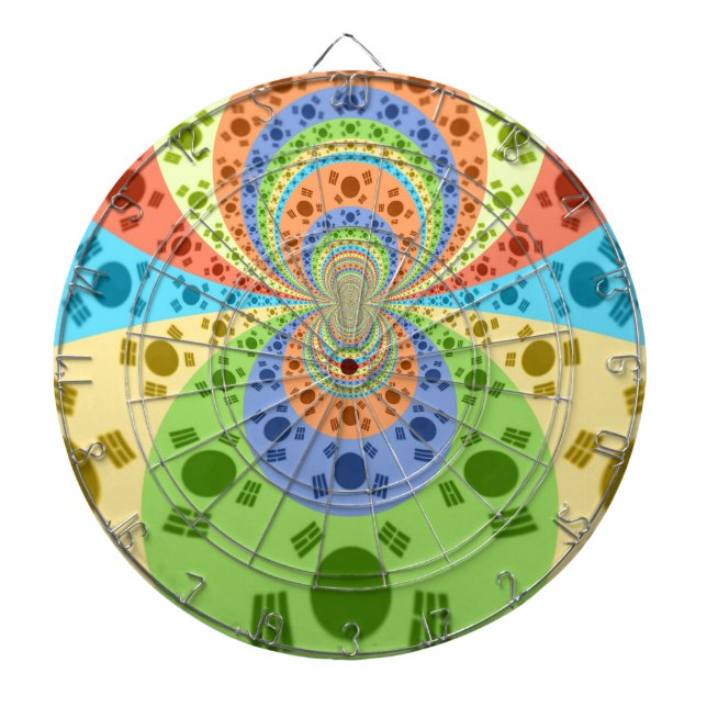 Südkoreanische Flagge Inspiriert Abstrakte Kunstdr Dartscheibe (vorne)