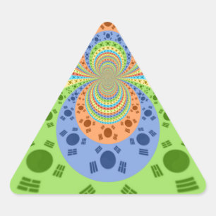 Südkoreanische Flagge Inspiriert Abstrakte Kunstdr Dreieckiger Aufkleber