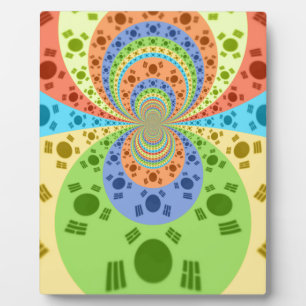 Südkoreanische Flagge Inspiriert Abstrakte Kunstdr Fotoplatte