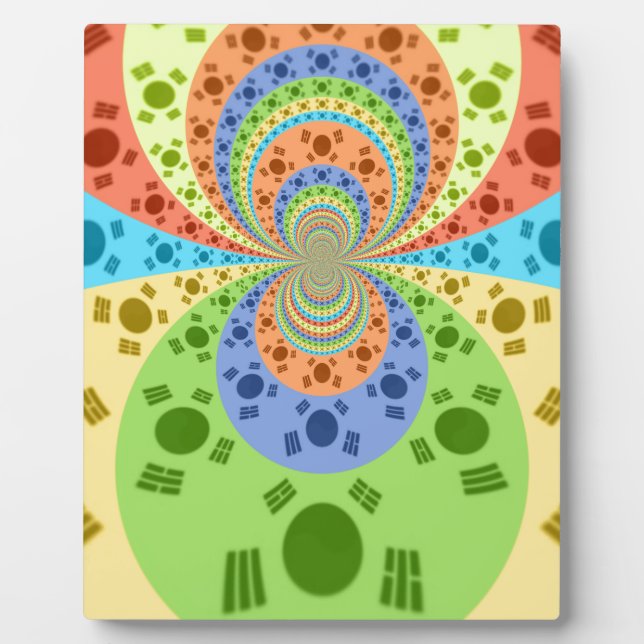 Südkoreanische Flagge Inspiriert Abstrakte Kunstdr Fotoplatte (Vorderseite)