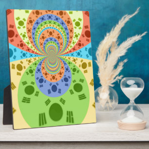 Südkoreanische Flagge Inspiriert Abstrakte Kunstdr Fotoplatte