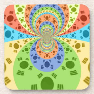 Südkoreanische Flagge Inspiriert Abstrakte Kunstdr Getränkeuntersetzer