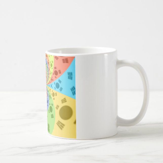 Südkoreanische Flagge Inspiriert Abstrakte Kunstdr Kaffeetasse (Rechts)