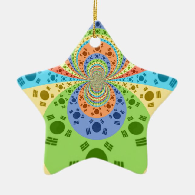 Südkoreanische Flagge Inspiriert Abstrakte Kunstdr Keramikornament (Vorne)