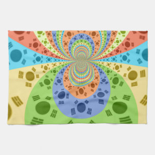 Südkoreanische Flagge Inspiriert Abstrakte Kunstdr Küchentuch