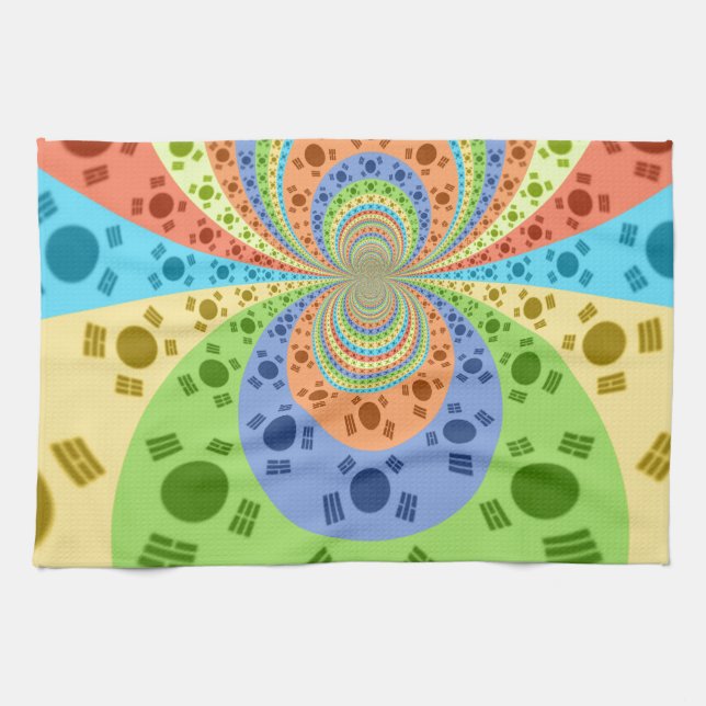 Südkoreanische Flagge Inspiriert Abstrakte Kunstdr Küchentuch (Horizontal)