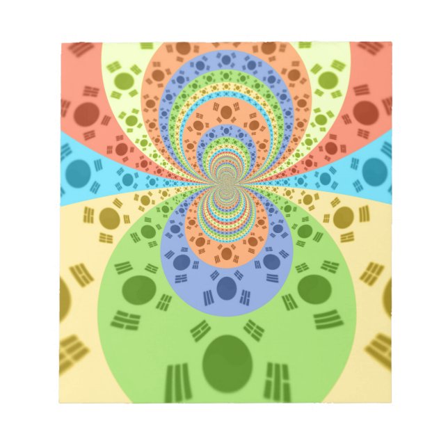 Südkoreanische Flagge Inspiriert Abstrakte Kunstdr Notizblock (Vorderseite)