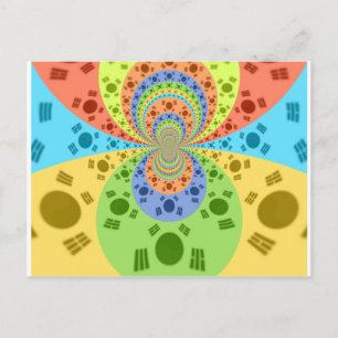 Südkoreanische Flagge Inspiriert Abstrakte Kunstdr Postkarte