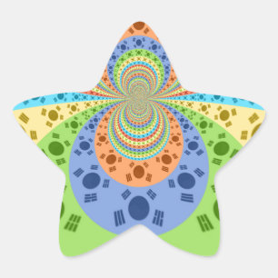 Südkoreanische Flagge Inspiriert Abstrakte Kunstdr Stern-Aufkleber