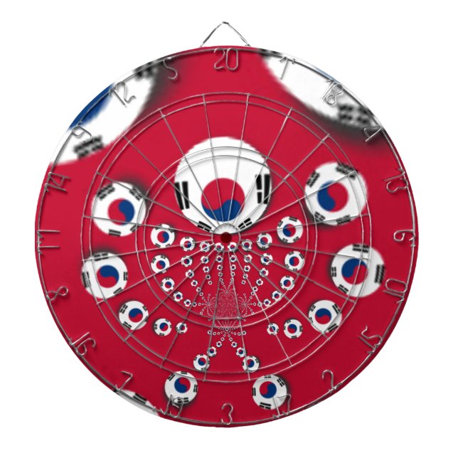 Südkoreanische Flagge Kaleidoskop Art Print Dartscheibe (vorne)