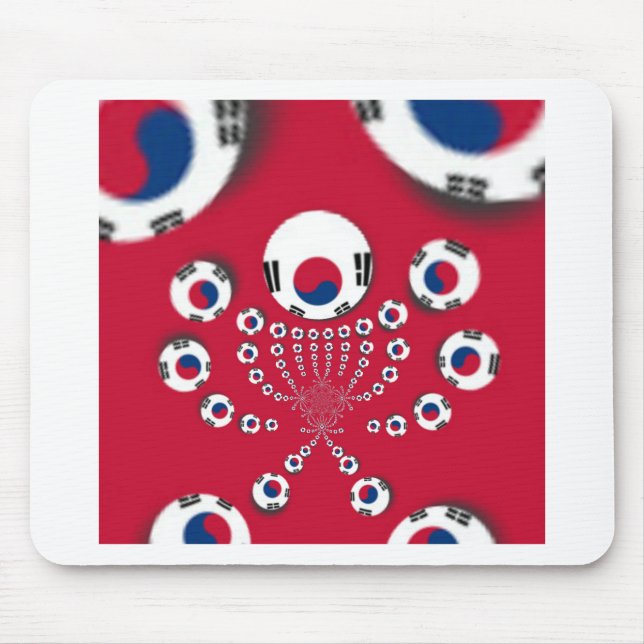 Südkoreanische Flagge Kaleidoskop Art Print Mousepad (Vorne)