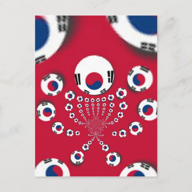 Südkoreanische Flagge Kaleidoskop Art Print Postkarte (Vorderseite)