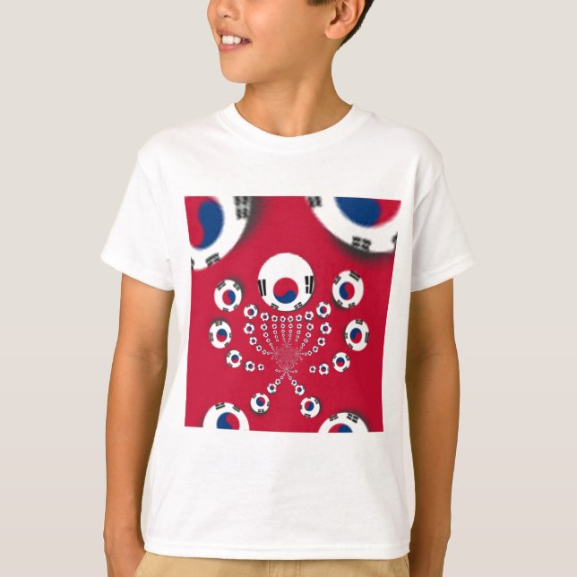 Südkoreanische Flagge Kaleidoskop Art Print T-Shirt (Vorderseite)