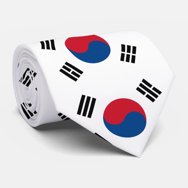 Südkoreanische Flagge Krawatte (Gerollt)