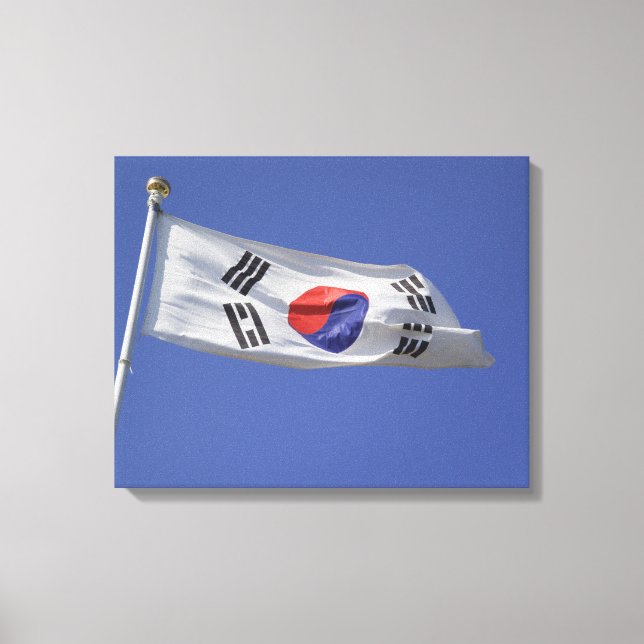 Südkoreanische Flagge Leinwanddruck (Vorderseite)
