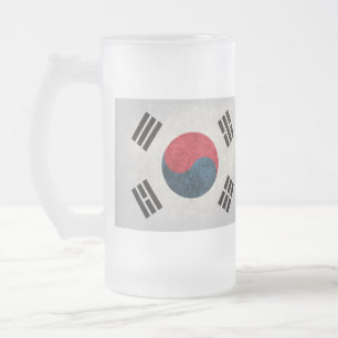 Südkoreanische Flagge; Mattglas Bierglas