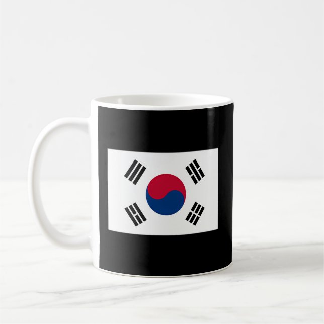 Südkoreanische Flagge mit koreanischen Farben Kaffeetasse (Links)