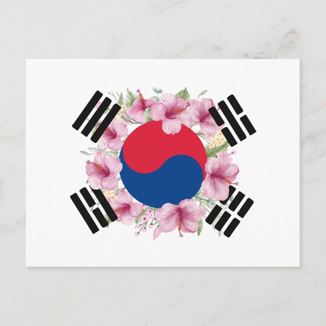 Südkoreanische Flagge Mugunghwa Postcard Feiertagspostkarte (Vorderseite)