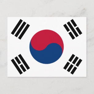 Südkoreanische Flagge Postkarte
