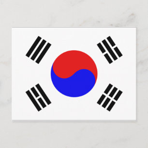 Südkoreanische Flagge Postkarte