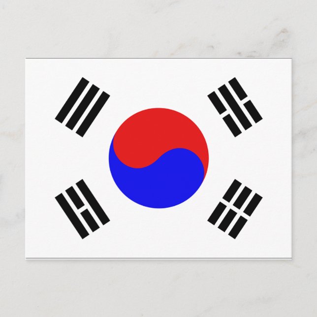 Südkoreanische Flagge Postkarte (Vorderseite)