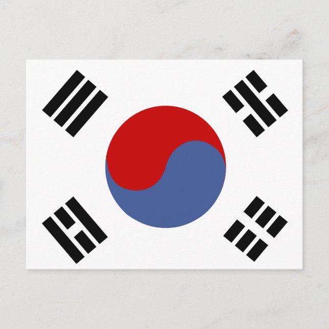 Südkoreanische Flagge Postkarte (Vorderseite)