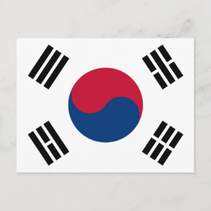 Südkoreanische Flagge Postkarte