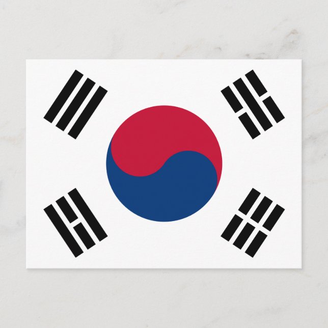 Südkoreanische Flagge Postkarte (Vorderseite)