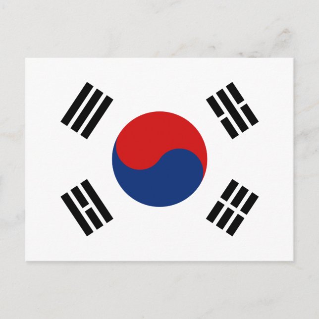 Südkoreanische Flagge Postkarte (Vorderseite)