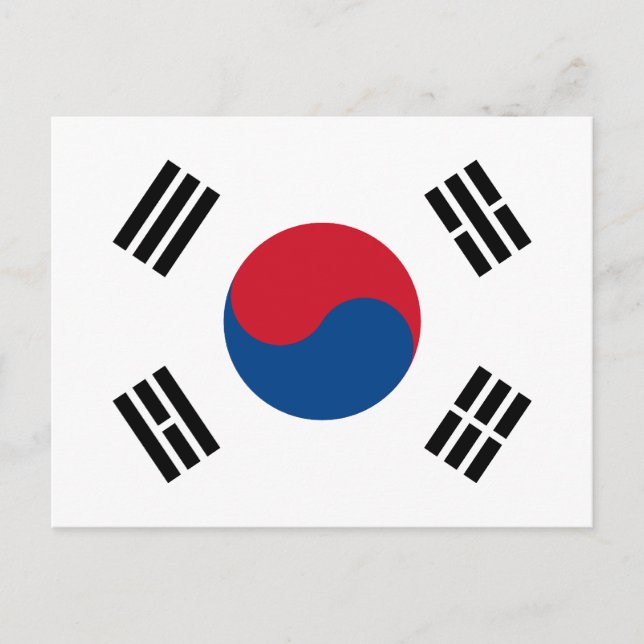 Südkoreanische Flagge Postkarte (Vorderseite)