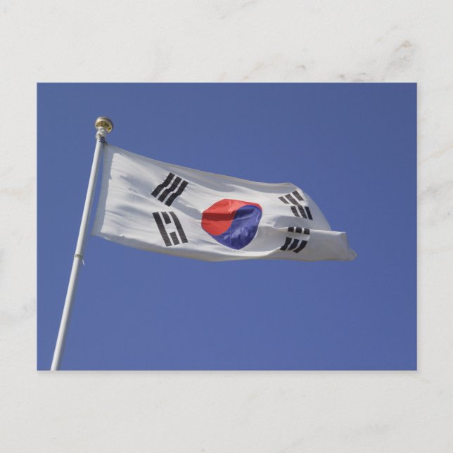 Südkoreanische Flagge Postkarte (Vorderseite)