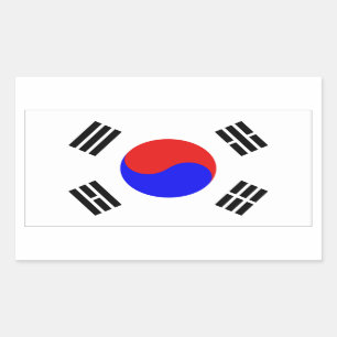 Südkoreanische Flagge Rechteckiger Aufkleber