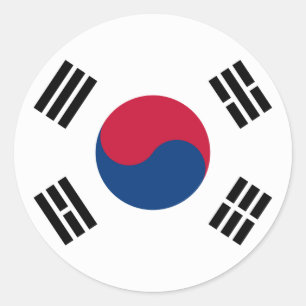 Südkoreanische Flagge Runder Aufkleber