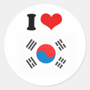 Südkoreanische Flagge Runder Aufkleber