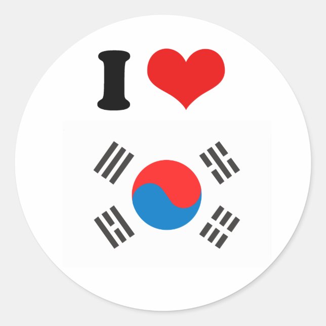Südkoreanische Flagge Runder Aufkleber (Vorderseite)