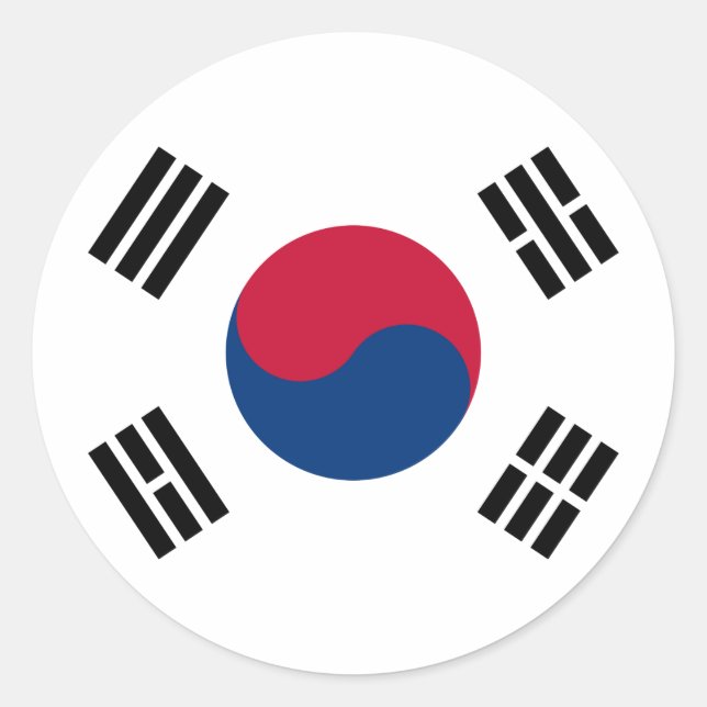 Südkoreanische Flagge Runder Aufkleber (Vorderseite)