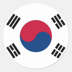 Südkoreanische Flagge Runder Aufkleber