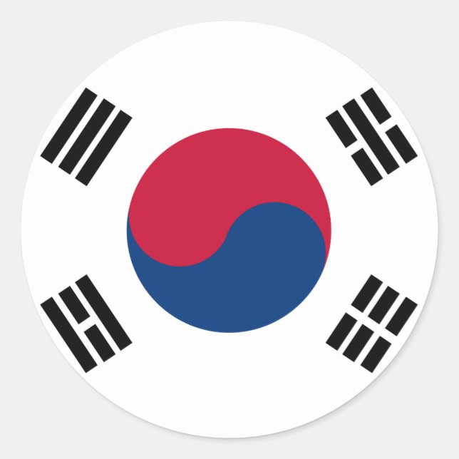 Südkoreanische Flagge Runder Aufkleber (Vorderseite)