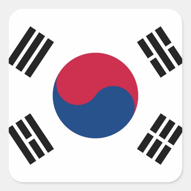 Südkoreanische Flagge Seoul S.K. Koreans Pride Quadratischer Aufkleber (Vorderseite)