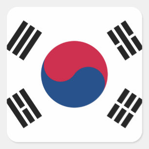 Südkoreanische Flagge Seoul S.K. Koreans Pride Quadratischer Aufkleber