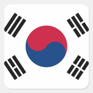 Südkoreanische Flagge Seoul S.K. Koreans Pride Quadratischer Aufkleber