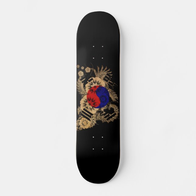 Südkoreanische Flagge Skateboard (Vorderseite)