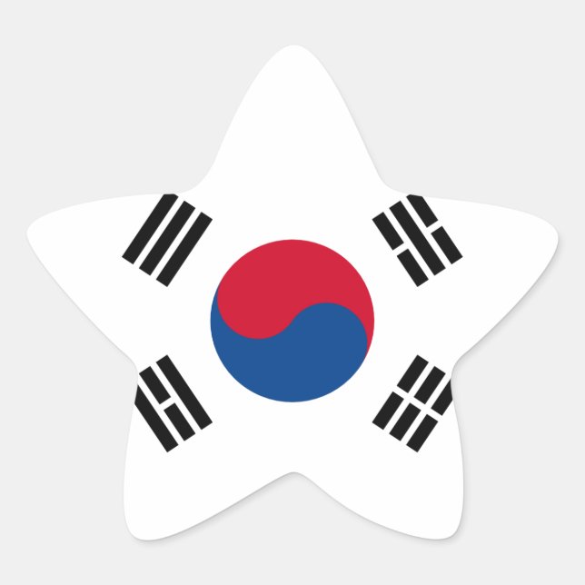 Südkoreanische Flagge Stern-Aufkleber (Vorderseite)
