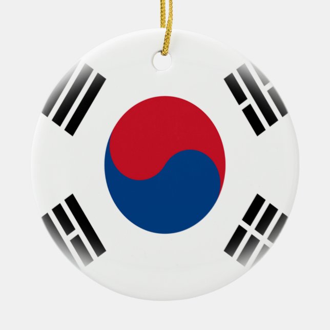 Südkoreanische Flagge Taeguki Keramik Ornament (Vorne)