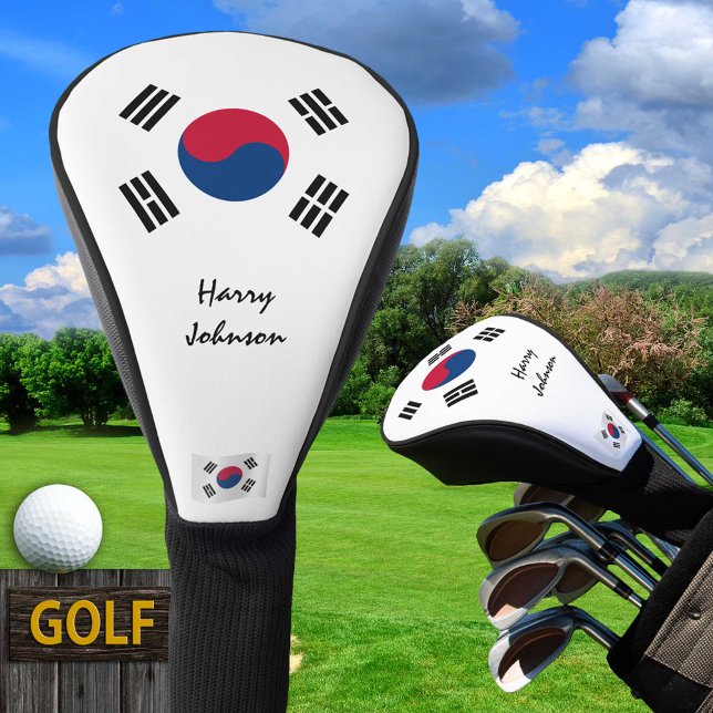 Südkoreanische Flagge und Mit Monogramm Golf Clubs Golf Headcover (Von Creator hochgeladen)