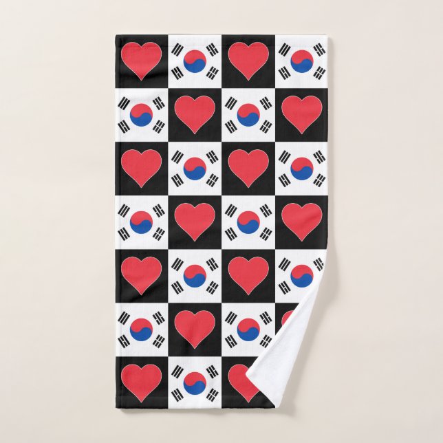 Südkoreanische Flagge und südkoreanisches Herzmust Handtuch (Handtuch)