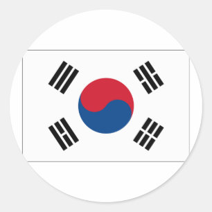 Südkoreanische Flaggenprodukte Runder Aufkleber