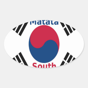 Südkoreanische Nationalflagge: Koreanischer Taegeu Ovaler Aufkleber