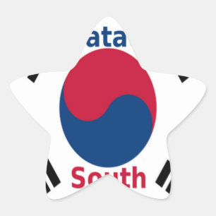 Südkoreanische Nationalflagge: Koreanischer Taegeu Stern-Aufkleber