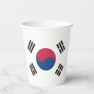 Südkoreanische Papiertücher mit Flaggenzeichen Pappbecher